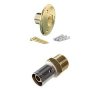 Arcanaute - Applique murale avec raccord - Applique pour fixation de robinet de jardin - Tube PER Ø12 - Raccord à sertir M 1/2" (15/21) -