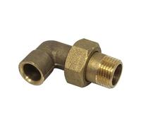 Arcanaute - Raccord laiton à souder - Coude union 3 pièces 98 GCU mâle 1/2" (15/21) - Tube Cuivre Ø14 -