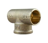 Arcanaute - Raccord laiton à souder - Té égal Femelle 130 GCU 3/4" (20/27) - Tube Cuivre Ø22 -