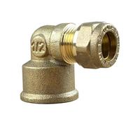 Arcanaute - Raccord laiton bicône - Coude bicone 1/2" (15/21) Femelle - Cuivre Ø12 -