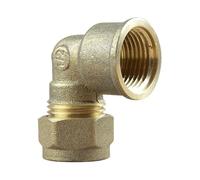 Arcanaute - Raccord laiton bicône - Coude bicone 1/2" (15/21) Femelle - Cuivre Ø16 -