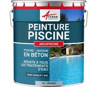 ARCANE INDUSTRIES ARCAPISCINE Peinture hydrofuge pour bassin béton 2.5 L Gris Proche RAL 7040 Haute résistance sel et immersion