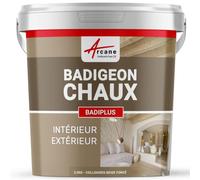 ARCANE INDUSTRIES Badigeon à la Chaux, décoration intérieure, extérieur, Maison : Badiplus - 2.5 kg (jusqu'à 12.5 m²) Collioures Beige Foncé
