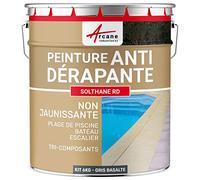 ARCANE INDUSTRIES Peinture antidérapante Sol extérieur, escalier, Bateau, carrelage, béton, Bois, métal : Solthane RD - 6 kg Gris Basalte - RAL 7012