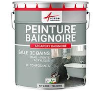 Résine Rénovation Baignoire Lavabo Bac à Douche - 2.5 kg (jusqu'à 8 m² en 2 couches) Telegris 4 - RAL 7047 - ARCANE INDUSTRIES