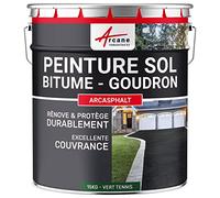 Peinture bitume goudron asphalte macadam résine sol extérieur béton enrobé rénov décoration ARCASPHALT Vert tennis 15 Kg jusqu a 30m2 pour 2 couches