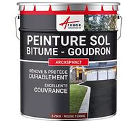 Peinture bitume goudron asphalte macadam résine sol extérieur béton enrobé rénov décoration ARCASPHALT Rouge tennis 3.75 Kg pour 7.5m2 en 2 couches