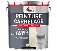 ARCANE INDUSTRIES Peinture carrelage Cuisine & Salle de Bain, résine bi-composante : Arcapoxy carrelage - 1 kg (jusqu'à 10 m² en 2 Couches) Noir foncé RAL 9005