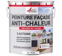 Peinture réfléchissante, anti-chaleur : ARCAREFLECT FAÇADE (existe aussi pour destination toiture) - 10 L Blanc