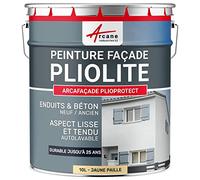 ARCANE INDUSTRIES Peinture façade pliolite pour Mur extérieur, crépi - Peinture Hydrofuge Solvantée - ARCAFACADE PLIOPROTECT - 10 L (+ ou - 80 m² en 1 Couche) Jaune Paille - RAL 085 90 30