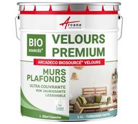 ARCANE INDUSTRIES Peinture Mur et Plafond, Satin, Velours, biosourcée - 2.5 L (+ ou - 30m² par Couche) Turquoise Pastel - RAL 6034