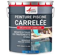 ARCANE INDUSTRIES Peinture piscine carrelage et mosaïque - Polyuréthane aliphatique - 5 kg (jusqu'à 15m² pour 2 couches) Bleu Ciel - RAL 5015