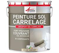 ARCANE INDUSTRIES Peinture Sol Carrelage Résine Époxy 2.5 kg Ivoire Clair | Résine Époxy Sols Carrelés, sans sous-Couche, Imperméabilise, Résiste aux Chocs, Taches et Chaleur - Arcane Industries