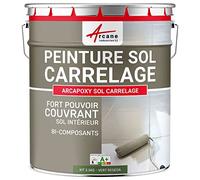 ARCANE INDUSTRIES Peinture carrelage Sol, résine pour recouvrir faïence et Carreaux : Arcapoxy Sol carrelage - 2.5 kg (jusqu'à 12.5 m² en 2 Couches) Vert Réséda - RAL 6011