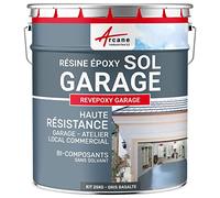 ARCANE INDUSTRIES Peinture Sol Garage epoxy - Resine avec durcisseur : REVEPOXY Garage - 25 kg (jusqu'à 80 m² en 2 Couches) Gris Basalte - RAL 7012