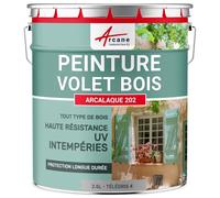 ARCANE INDUSTRIES Peinture volet Bois extérieur - Résistance UV et intempéries - Haut Pouvoir Couvrant - ARCALQUE 202-2.5 L Telegris 4 - RAL 7047
