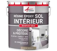 ARCANE INDUSTRIES Résine Époxy Sol Cuisine Salle de Bain 1 kg Beige Gris | Application Directe sans sous-Couche, Bonne Accroche sur Carrelage, Résiste aux Uv et aux Taches - Arcane Industries