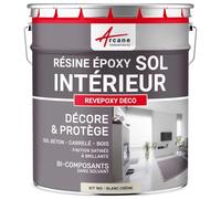 PEINTURE EPOXY SOL - REVEPOXY DECO - 1 kg (jusqu'à 5 m² en 2 couches) Blanc Crème - RAL 9001