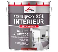 Peinture Sol - Résine Epoxy : Peinture pour Sol salon, cuisine, salle de bains - Effet Miroir - REVEPOXY DECO Rouge Tomate - RAL 3013 1 kg (jusqu'à 5 m² en 2 couches)