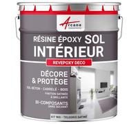 ARCANE INDUSTRIES Résine Époxy Sol Cuisine Salle de Bain 1 kg Telegris 4 | Application Directe sans sous-Couche, Bonne Accroche sur Carrelage, Résiste aux Uv et aux Taches - Arcane Industries