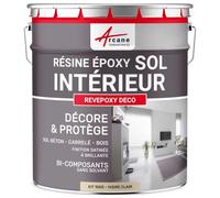 ARCANE INDUSTRIES Résine Époxy Sol Cuisine Salle de Bain 10 kg Ivoire Clair