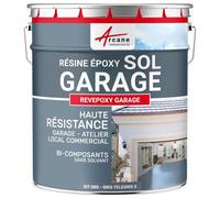 Peinture epoxy garage sol atelier local commercial magasin REVEPOXY GARAGE Gris 2 ral 7046 kit 5 Kg (couvre jusqu'à 16m² pour 2 couches)