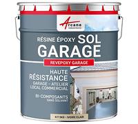 Résine Époxy Sol Garage Atelier 5 kg Ivoire Clair | Bonne Accroche, Résiste à l'Abrasion, Huiles et Graisses, Béton, Bois, Métal et Carrelage, Intérieur - Arcane Industries