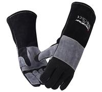 ARCCAPTAIN Gants de soudeur 40 cm en cuir, résistants à la chaleur 932 ℉ | Protection 4 couches / Stick MIG / Forge / Barbecue / Cheminée / Four