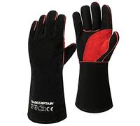 ARCCAPTAIN Gants de soudeur en cuir 16 pouces, résistants à la chaleur | Coutures en Kevlar / MIG TIG Stick / Forge / Barbecue / Cheminée / Poêle à bois / Jardinage