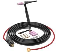 ARCCAPTAIN Pistolet de soudage TIG WP-17V Argon, Torche TIG 150 A | Tuyau d'air rouge de 4 m / Connecteur 35-50 mm / Câble de 4 m / Compatible avec ARCCAPTAIN ARC200, MIG200 et MIG250