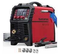 ARCCAPTAIN Poste à Souder MIG MAG, 200Amp 6 en 1 Gaz MIG/Sans gaz Flux Core MIG/Électrode Enrobée/Lift TIG/Soudage par points/Pistolet à fil 230V Machine de soudage multi-processus en aluminium