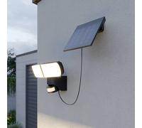 Arcchio Lissano Spot mural LED solaire avec capteur, noir, Matière Plastique, Moderne, Applique Murale Solaire
