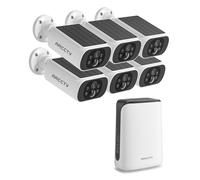 ARCCTV【2K+130° PIR】 Caméra Surveillance Exterieure sans Fil, 6CH WiFi-NVR | Sans Abonnement, 6 Cameras+Base, 2.4/5G WiFi, 32Go Incluse, 2K/4MP, Vision Nocturne, PIR, Audio Bidirectionnel, IP66, Max 6To