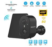 ARCCTV 4MP Caméra de Surveillance Sans fil+Batterie rechargeable Solaire-WiFi 2.4 Ghz/5Ghz-Audio Bidirectionnel, Sans abonnement