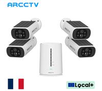 ARCCTV 4MP Kit de caméra Wifi solaire système de Surveillance HD détection humanoïde sirène alarme Audio bidirectionnel ensemble de caméra sans fil extérieure