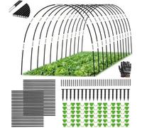 Arceau pour Serre Tunnel,Cerceau pour Serre de Jardin,Arceau de Jardin,Kit De Maison De Cerceau De Jardin (Noir/55 pièces)