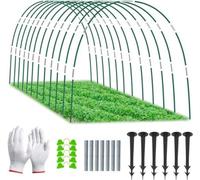 Arceaux de tunnel en plastique (lot de 36), 43 cm, couverture verte, support de filet à monter soi-même, caisson climatique, tunnel de protection contre le froid pour plantes et légumes