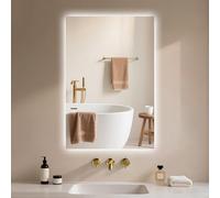 Archaluxe Miroir Salle de Bain 40x60 cm, Miroir Salle de Bain LED avec éclairage, Interrupteur Tactile, Intensité Variable, 3 Couleurs de LumièRe, Miroir Mural LED Horizontal/Vertical