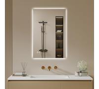 Archaluxe Miroir Salle de Bain 40x60cm, Miroir Salle de Bain LED avec éclairage, Interrupteur Tactile, Intensité Variable, 3 Couleurs de LumièRe, Miroir Mural Horizontal/Vertical