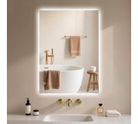 Archaluxe Miroir Salle de Bain 50x60 cm, Miroir Salle de Bain LED avec éclairage, Interrupteur Tactile, Intensité Variable, 3 Couleurs de LumièRe, Miroir Mural LED Horizontal/Vertical