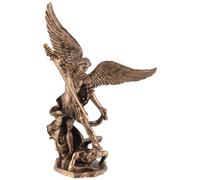 Archange Michael combat le mal, miniature, en pierre artificielle, peinte à la main avec de la peinture bronze, collection Veronese 70875579