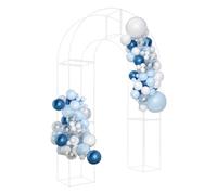 Arche à ballons, arche de mariage, arche de mariage, cadre pour ballons, décorations d'anniversaire de mariage, décoration d'anniversaire blanche et dorée avec ballons beiges blancs dorés (blanc)