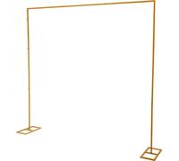 Arche à ballons - Arche de mariage carrée - 2,4 x 2,4 m - Métal - Avec socle - Sur pied - Pour décoration de fond - Dorée