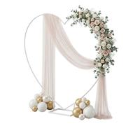Arche à ballons Relaxdays en forme de cœur, métal, pour mariage ou fiançailles, HxL 220x220 cm, fleurs, blanche