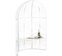 CLP Tonnelle Murale Rosie en Fer Forge, Demi-tonnelle Semi-Circulaire avec Banc Style Art Nouveau, Treillis pour rosiers et Plantes grimpantes | Couleur Blanc