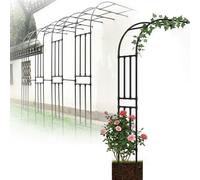 Arche À Rosiers en Métal, Arceau De Jardin Demi-latérale, Treillis Et Support pour Plantes Grimpantes, Pergola Déco pour Extérieur, Terrasse, Mariage Et Cérémonie(Black,W300*H240cm)