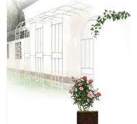 Arche À Rosiers en Métal, Arceau De Jardin Demi-latérale, Treillis Et Support pour Plantes Grimpantes, Pergola Déco pour Extérieur, Terrasse, Mariage Et Cérémonie(White,W240*H240cm)