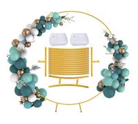 Arche ballon anniversaire, arche de ballon structure de 2.2m/7.2ft, cadre en métal doré, support de toile de fond mariage