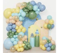 Arche Ballon Anniversaire Vert Bleu Jaune- QIFU 108 Pièces Ballon Vert Sauge Bleu Pastel Orange Clair Jaune Ballons De Baudruche Helium Pour Decoration Anniversaire Enfant Baby Shower Bapteme Mariage