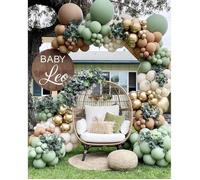 Arche Ballon Guirlande Kit - EURO MEGA - Vert et Doré - Décoration Jungle - Anniversaire - Enfant